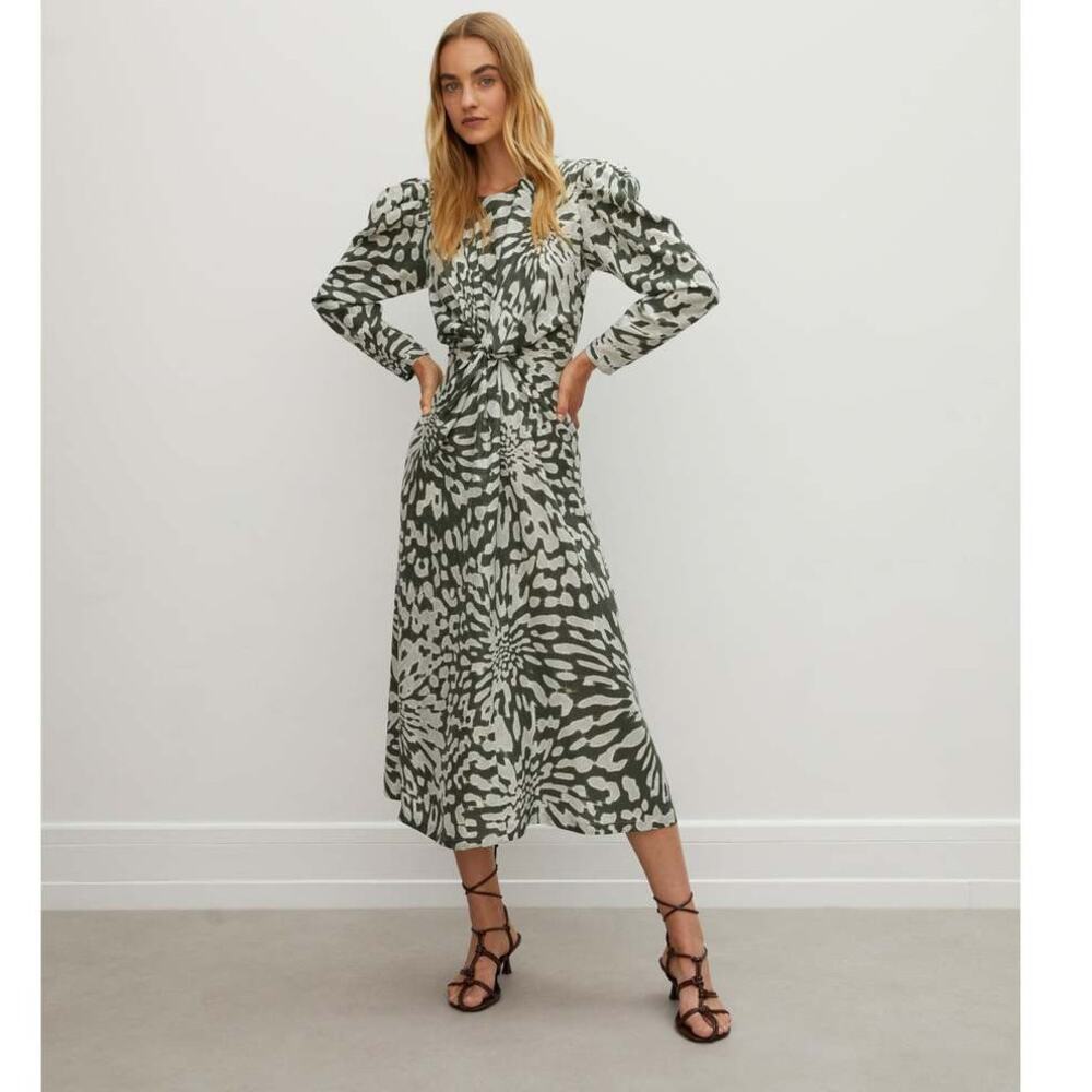 Róhe Rohe Yann Long Sleeve Tie Dye Jacquard Dress FR 38 (US 6 / UK 10) EUC Green